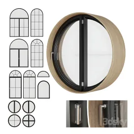 A set of round circle arched windows
